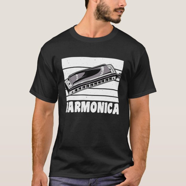 Vintag Retro Harmonica 1 T-Shirt (Vorderseite)