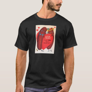 Vintag Retro Hot Dog Valentine T-Shirt