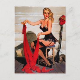 Vintag Retro Hunter Pinup Girl Postkarte