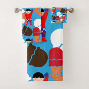 Vintag Retro Ice Badhandtuch Set
