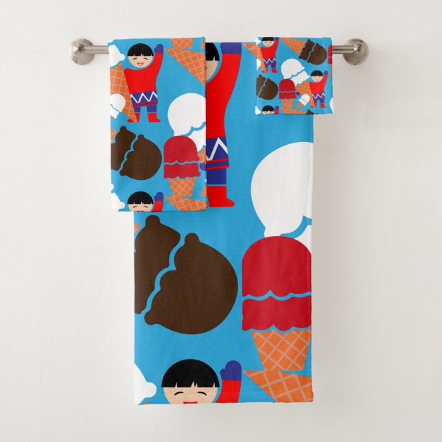 Vintag Retro Ice Badhandtuch Set (Insitu)