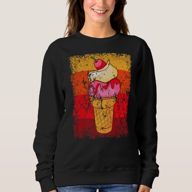 Vintag Retro Ice Creme Sphere Sweatshirt (Vorderseite)