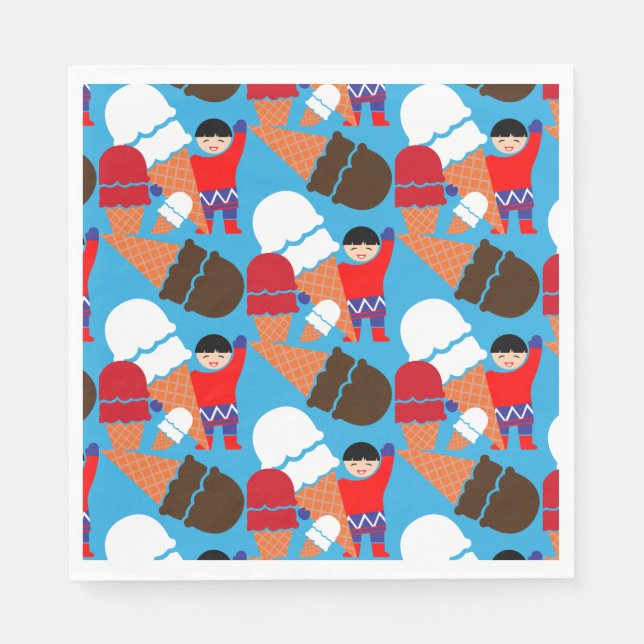 Vintag Retro Ice Serviette (Vorderseite)