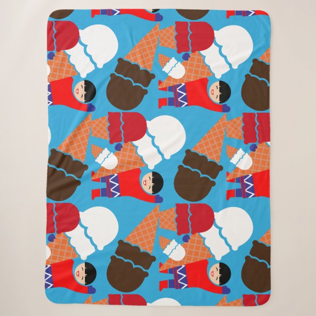 Vintag Retro Ice Sherpadecke (Vorderseite)