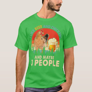 Vintag Retro Ich mag Bier und Hühner vielleicht 3  T-Shirt