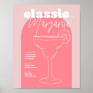 Vintag Retro Inspiriert Classic Margarita Rezept P Poster