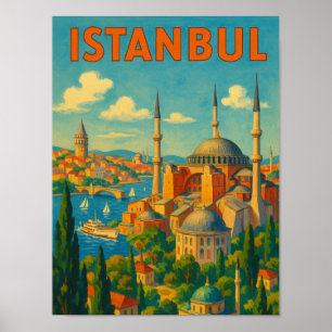 Vintag Retro Istanbul Türkei Hagia Sophia Poster
