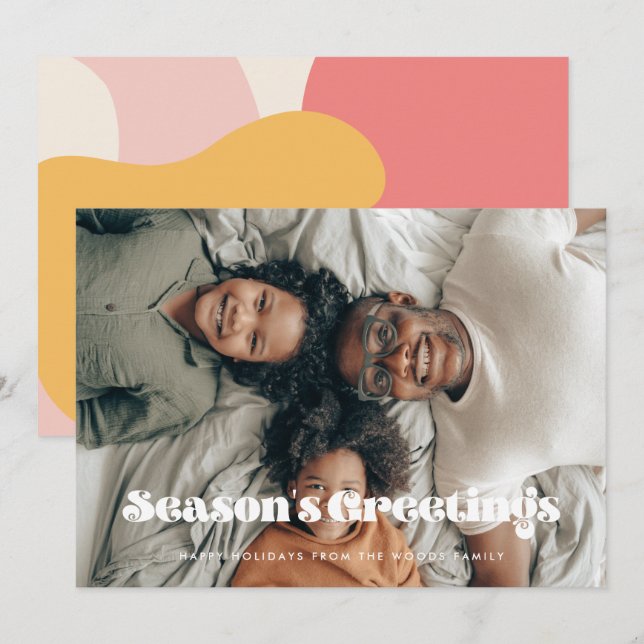 Vintag Retro Jahreszeit Grüße Foto Weihnachten (Vorne/Hinten)