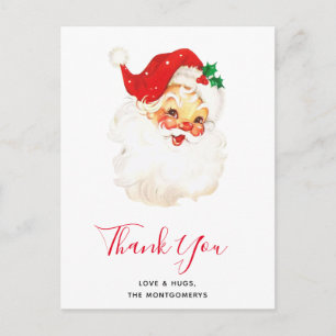 Vintag Retro Jolly Old Santa Claus Vielen Dank Postkarte