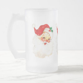 Vintag Retro Jolly Old Santa Claus Weihnachten Mattglas Bierglas