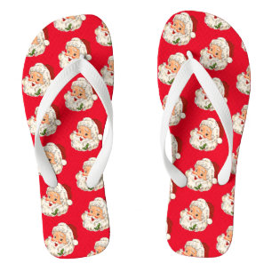 Vintag Retro Jolly Santa Claus Weihnachten Flip Flops