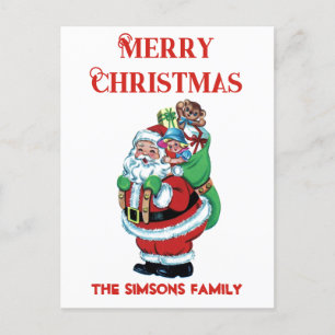 Vintag Retro Jolly Santa Merry Weihnachten