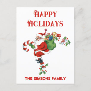 Vintag Retro Jolly Santa Merry Weihnachten