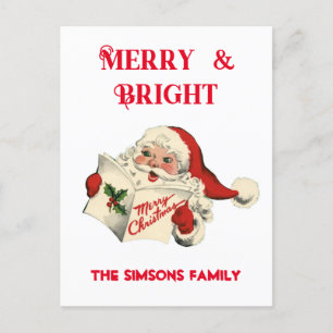 Vintag Retro Jolly Santa Merry Weihnachten