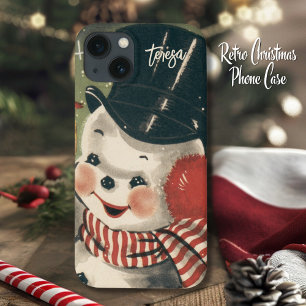 Vintag Retro Jolly Snowman Custom Holiday Case-Mate iPhone Hülle