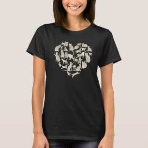 Vintag Retro Katzen Doppelherz Kitten Katze Valent T-Shirt