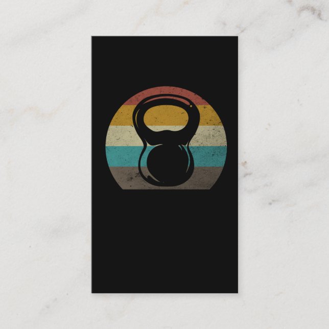 Vintag Retro Kettlebell Gym Workout Visitenkarte (Vorderseite)