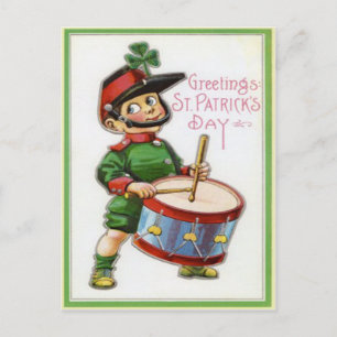 Vintag Retro Kleeblatt Soldier St Patrick's Day Postkarte
