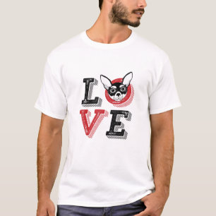 Vintag Retro Liebe Chihuahua Niedlich Welpe Funny T-Shirt