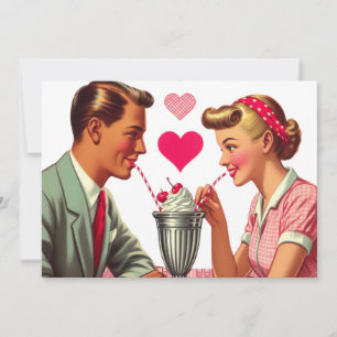 Vintag/Retro Malzgeschäft der 50er Jahre Valentine Feiertagskarte