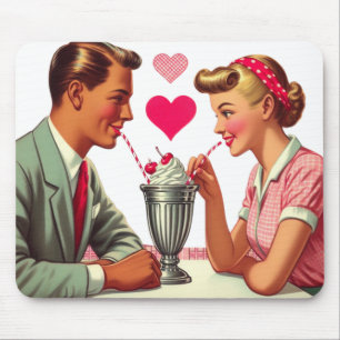 Vintag/Retro Malzgeschäft der 50er Jahre Valentine Mousepad