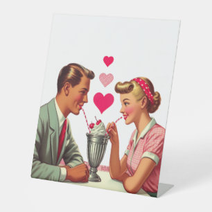 Vintag/Retro Malzgeschäft der 50er Jahre Valentine Sockelschild