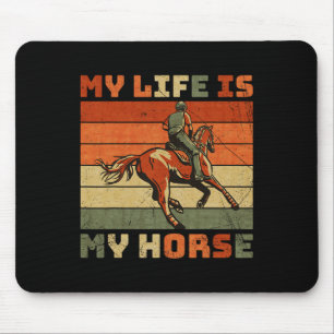 Vintag Retro mein Leben ist mein Pferd Mousepad