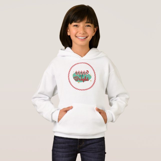 Vintag/Retro Merry & Bright Hoodie (Vorne ganz)