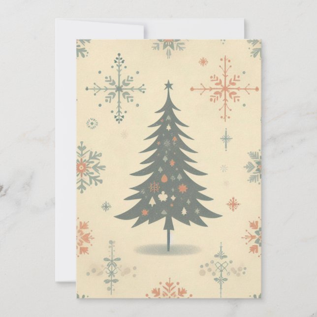 Vintag/Retro Moderne Weihnachten/Winter Feiertagskarte (Vorderseite)