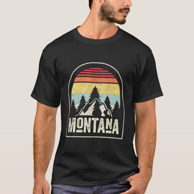 Vintag Retro Montana Us Staat T-Shirt (Vorderseite)