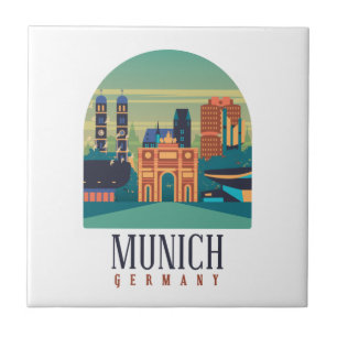 Vintag Retro München Bayern Deutschland Fliese
