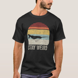Vintag Retro Narwhal Bleibe komisch T-Shirt