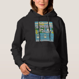 Vintag Retro New York City Skyline Ny Manhattan Hoodie