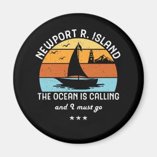Vintag Retro Newport Rhode Island Segeln Magnet
