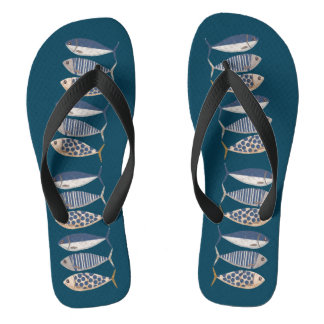 Vintag Retro Not Sardine, Custom Fisherman Flip Flops