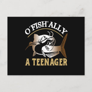 Vintag Retro O'Fishally ein Tee Postkarte