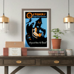 Vintag Retro Oktober ist eine gute Zeit zu lesen Poster