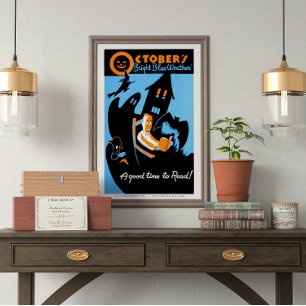 Vintag Retro Oktober ist eine gute Zeit zu lesen Poster