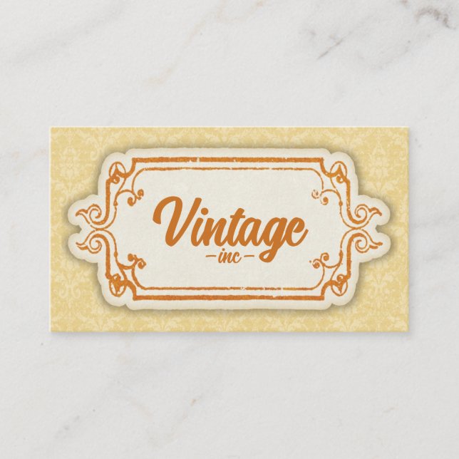 Vintag Retro Orange Visitenkarte (Vorderseite)