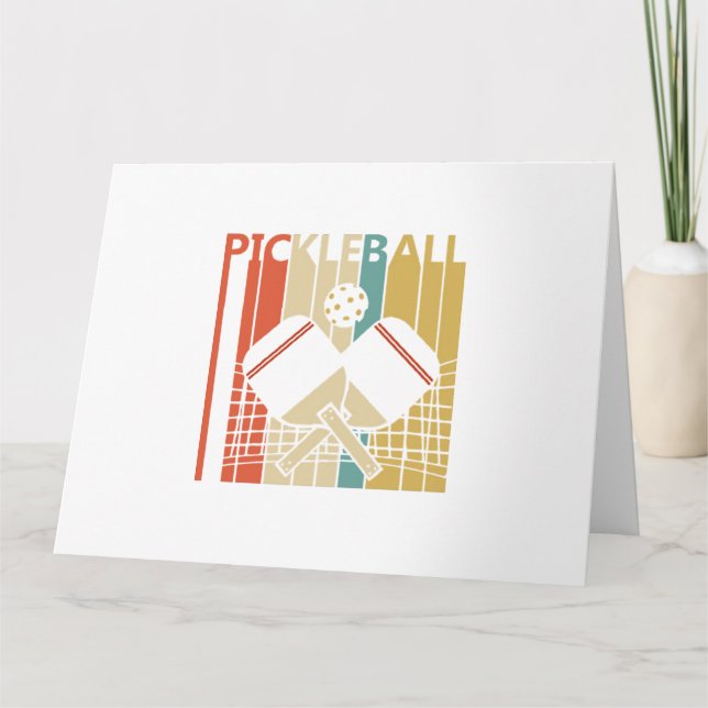 Vintag Retro Pickleball Karte (Vorderseite)
