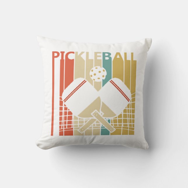 Vintag Retro Pickleball Kissen (Vorderseite)