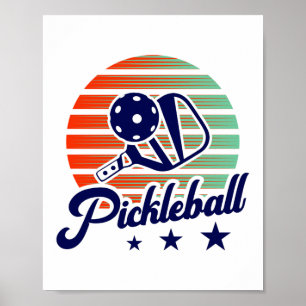 Vintag Retro Pickleball Poster