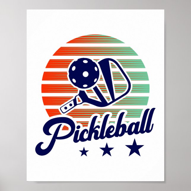 Vintag Retro Pickleball Poster (Vorne)