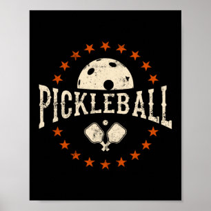 Vintag Retro Pickleball Poster