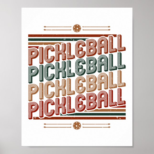 Vintag Retro Pickleball Poster (Vorne)