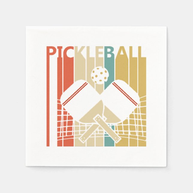 Vintag Retro Pickleball Serviette (Vorderseite)