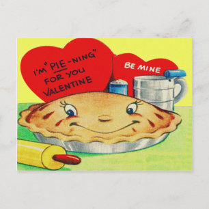 Vintag Retro-Pie Valentine Feiertagspostkarte