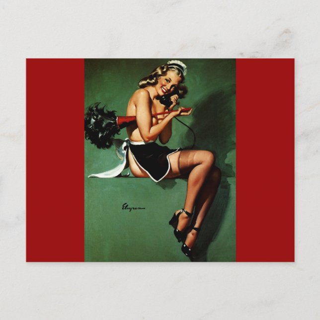Vintag Retro Pinup Postkarte (Vorderseite)