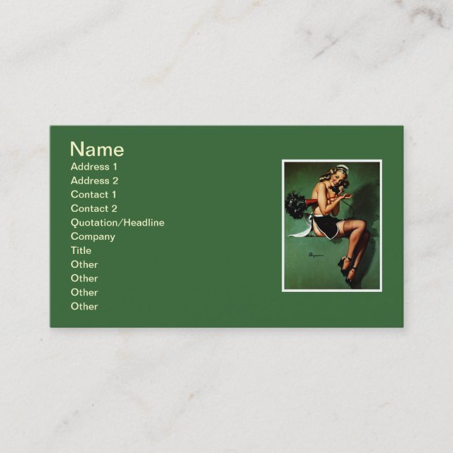 Vintag Retro Pinup Visitenkarte (Vorderseite)