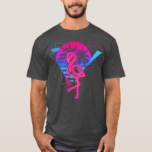Vintag Retro Pool Party 80er Rosa Flamingo T-Shirt